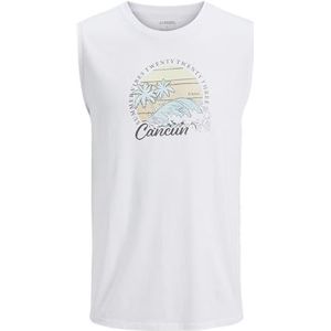 JJ REBEL Jrebbill mouwloos T-shirt voor heren, wit, L