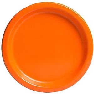 Unique 32252EU - Milieuvriendelijke Papieren Borden - 23 cm - Oranje Kleur - 16 Stuks (Pak van 1)