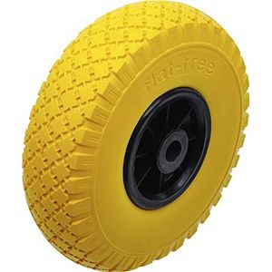 BGS Diy 80652 | Wiel voor steekwagen/kar | PU, geel/zwart | 260 mm