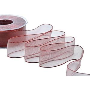 Furlanis geweven tape van Italiaanse lurex, 40 mm x 25 m, kleur 31 Red Lame