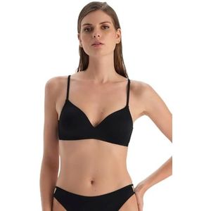 Dagi Black Fashion Knitted Non-Wired Full-Cup Volledige Cup Vaste Strap Bikini Top, Zwart, 42, zwart, 42