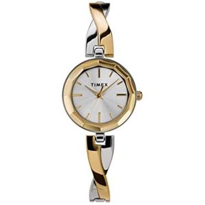 Timex Klassieke 26 mm damesarmband datumhorloge, Gouden Toon, 26 mm, Jurk Horloge