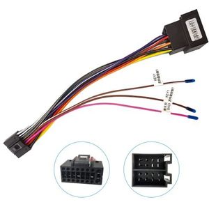 Hikity 16 Pin naar ISO Adapterkabel voor Android Autoradio met Stuurwiel Schakeldraden Power Connector ISO Adapter met Stuurwiel Bedieningslijnen