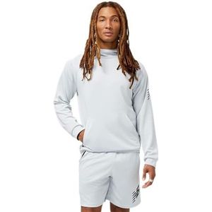 New Balance Heren Tenacity Voetbal Training Hoodie Trui, Licht Aluminium, M