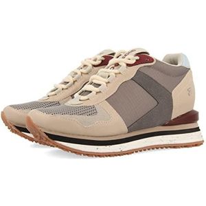 Dames sneakers in beige en beige bordeauxrood en hemelsblauw voor dames Windhof, Beige, 41 EU