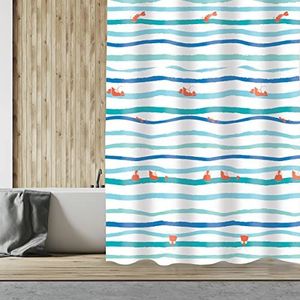 Gordijn van polyester, oceaan, 180 x 200 cm
