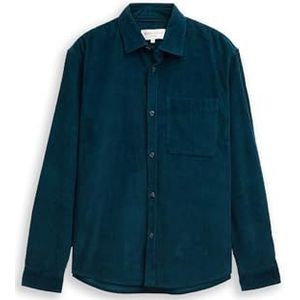 TOM TAILOR DENIM - Overhemd - Petrol - Comfort Fit - Lange Mouw