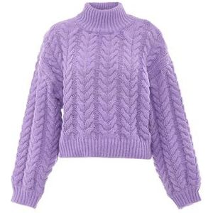 sookie Dames all-match-gebreide trui met rolkraag polyester lavendel maat M/L, lavendel, M