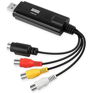 USB 2.0 audio video grabber converter - August VGB100 - Scart, S-Video, composiet - VHS Hi8 cassettes camcorder digitaliseren naar DVD overdracht videoadapter SECAM PAL-voor Windows 11/10/8/7/Vista/XP