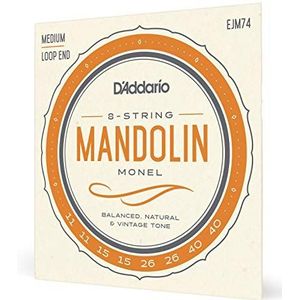 D'Addario EJM74 Monel-snaren voor mandoline, gemiddelde spanning, 11-40