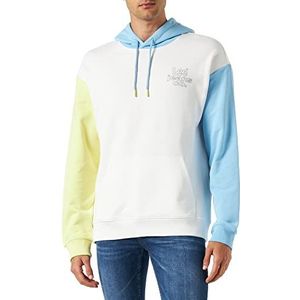 Lee Mannen Losse Color Block Hoodie Sweatshirt, Ecru, X-Large, ecru, XL