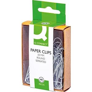 Q-CONNECT papierklemmen, 50 mm, doos van 40 stuks, ophangbaar 10 stuks
