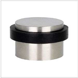 EVI - Herrajes I-140 - Deurstop - Mat INOX (RVS) - Zwart Rubber