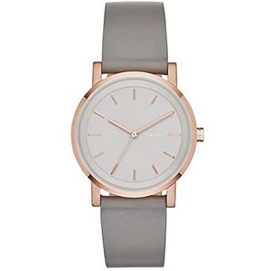 DKNY Soho driehandig horloge van grijs leer