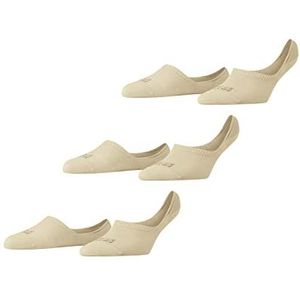 FALKE Dames Liner sokken Step High Cut 3-Pack W IN Katoen Onzichtbar eenkleurig 3 paar, Beige (Cream 4011) nieuw - milieuvriendelijk, 41-42