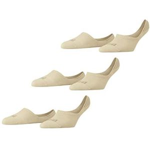 FALKE Dames Liner Sokken Step High Cut 3-Pack W IN Katoen Onzichtbar Eenkleurig 3 paar, Beige (Cream 4011) nieuw - milieuvriendelijk, 41-42