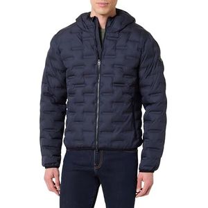 REPLAY Gewatteerde herenjas met capuchon, blauw 086 (blauw), M