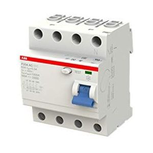 ABB 2 csf204001r3630 type AC circuit breaker, 4 polen, 63 A stroom, 300 mA Residual, 85 mm H x 69 mm D x 35 mm W