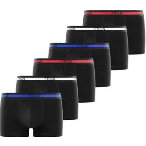 Boxershorts voor heren, katoen, natuurlijk, hypoallergeen en stretch, 6 stuks, zwart/rood/blauw/wit, L