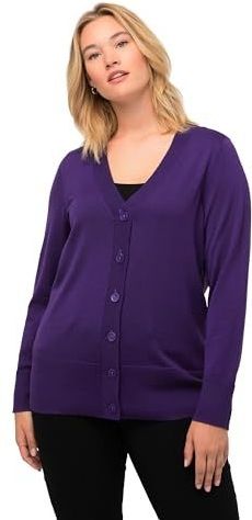 Ulla Popken - Gebreid Vest - Pruim