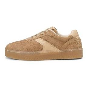 Marc O'Polo - Sneakers Laag - Beige - Glad Leer en Suède - Vetering met 6 Gaten