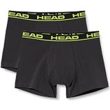HEAD Basic Boxershorts voor heren, verpakking van 2 stuks, Phantom/Lime Punch, L