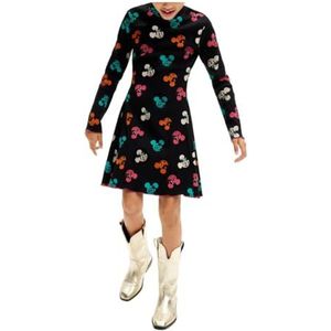 Desigual Knit jurk met lange mouwen voor meisjes, zwart, 4 Jaar