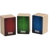 Sela SE 108 Mini Cajon shaker set, geschikt voor ritmische begeleiding, handpercussie, 3 varianten: zacht, medium, hard