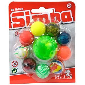 Simba 107353229 - springballen in set 10 stuks, 9 x 27 mm ballen, 1 x 45 mm bal, vanaf 3 jaar