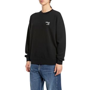 Replay Oversized sweatshirt voor dames, 098 Black, S