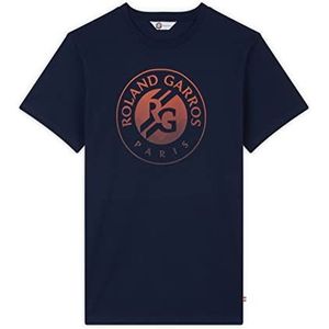 ROLAND GARROS - T-shirt Big Logo – heren – 100% katoen – comfortabel en ademend – marineblauw – maat M, Marineblauw, M