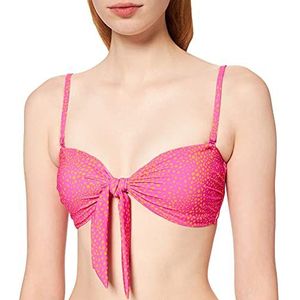 Seafolly Dames Safari Spot Twist Tie Front Bandeau Bikini Top, Veelkleurig (Ultra Roze Ultra Roze), 60B