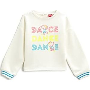 Koton Snoopy sweatshirt voor meisjes, gelicentieerd, met ronde hals, wit (000), 7-8 Jaren