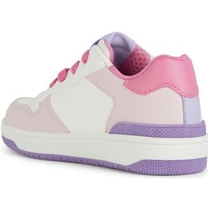 Geox J Washiba Girl D Sneakers voor meisjes, Wit Dk Roze, 31 EU