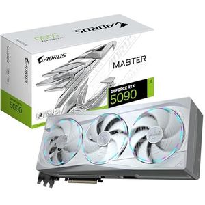 Gigabyte AORUS GeForce RTX 5090 MASTER ICE 32G grafische kaart - 32 GB GDDR7, 512bit, PCI-E 5.0, 2655MHz Core Clock, 3 x DP 2.1a, 1 x HDMI 2.1b, NVIDIA DLSS 4, GV-N5090AORUSM ICE-32GD