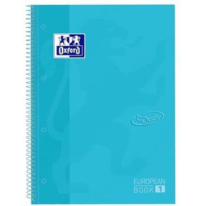 Oxford School Europeanbook notitieboek gekleurde rand A4+ gelinieerd 80 vellen hardcover pastelblauw