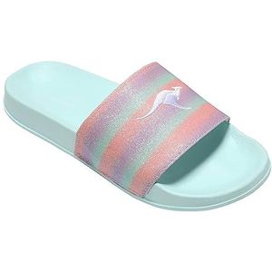 KangaROOS K Shine Slides voor jongens, Mint Rainbow, 34 EU