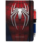 Premium Notitieboek Marvel Spiderman - A5 premium notitieboek - Wit notitieboek - Gestippeld - A5 witte pagina's - Bullet journal - Inclusief Spiderman projector pen