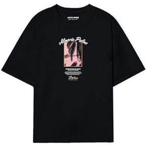JACK & JONES Joralmeria Palms Tee Ss Crew Neck FST voor heren, zwart, S