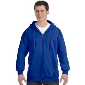 Hanes Ultimate Cotton® Fleece hoodie met volledige rits voor volwassenen, Deep Royal, L