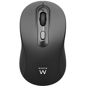 Ewent EW3218 Draadloze optische muis 800/1200/1600 DPI, stille klik, nano-USB-A-ontvanger, aan/uit-schakelaar, zwart