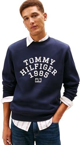 Tommy Hilfiger Heren HILFIGER ARCH SWEATSHIRT MW0MW41426 Pullover Sweatshirt, BLAUW, XS, Blauw (Woestijnhemel), XS