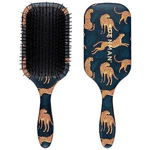 Denman Tangle Tamer Ultra (Leopard) ontwarrende peddelborstel voor krullend haar en zwart natuurlijk haar - gebruik met zowel nat als droog haar, D90L