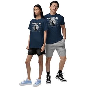 Republic of California Uniseks URCTS020-XL-NA single-wolf-T-shirt, marineblauw, XL, Marine., XL