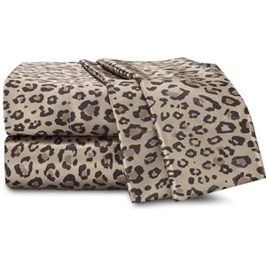 Seduction 1S47360 Satijnen Leopard Sheet Set Koning, Goud