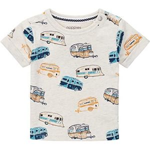 Noppies Baby Huaraz T-shirt met korte mouwen voor baby's, jongens en jongens, allover print, Ras1202 Oatmeal - P611, 50 cm