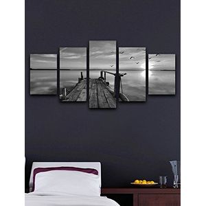 Homemania Tafel voor woonkamer, slaapkamer, wit, zwart, polyester, hout, 100 x 2 x 60 cm