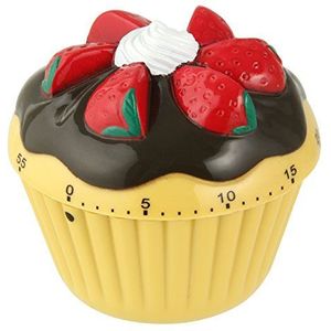 Zenker kortstondige wekker, cupcake-patisserie met een diameter van 70 mm, keukenwekker van stevig plastic, korte timer in mooi cupcake-ontwerp, timer instelbaar tot 60 minuten, kleur: cupcake-ontwerp
