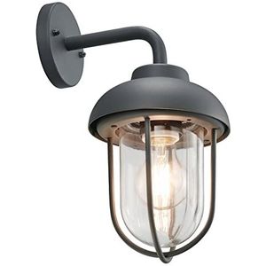 Trio Leuchten Buitenwandlamp Duero 202760142, gegoten aluminium antraciet, helder glas, excl. 1x E27