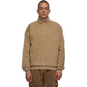 Urban Classics Heren sweatshirt Basic Polar Fleece Troyer warm zand 4XL, warm zand, 4XL